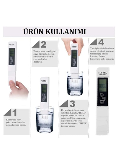 Multifonksiyonel Tds Iletkenlik Ölçer Ec Metre Yeni Model 1