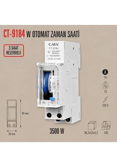 Cata Ct-9184 Ray Tipi Zaman Saati 3500w 220v
