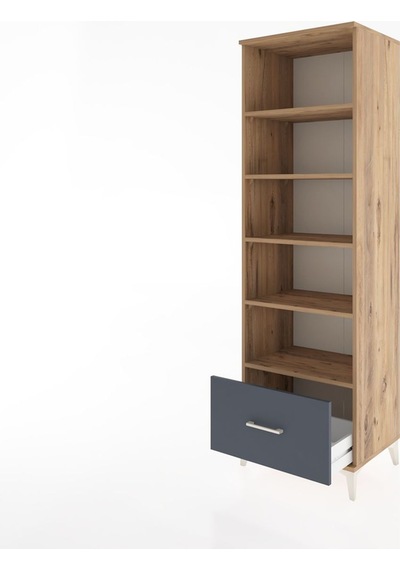Hyperion Dolap 5 Raflı Tek Çekmeceli 60x44x195 Çam-antrasit Atlas Çam