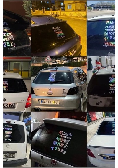 Oto Arka Cam Yazısı Hologramlı Yan Kapı, Yan Cam Stickerı Redbull