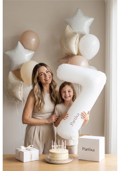 Beyaz 32 İnç Rakam 7 Folyo Balon 7 Yaş Doğum Günü Konsepti Sayı Balonu Helyum Uyumlu Parti Dekorasyon Süsleme Çok Renkli