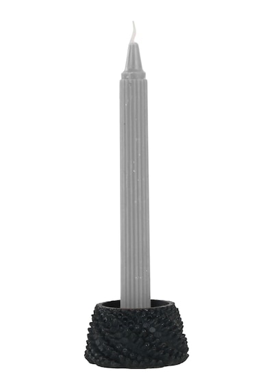 Mumluk Şamdan Tealight Ve İnce Mum Uyumlu Ejderha Yumurtası Model - Siyah