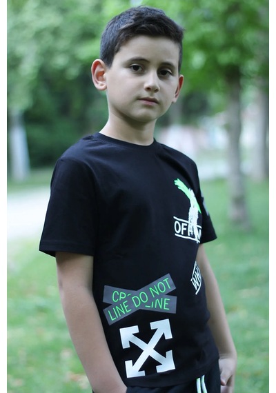 Markahit X Baskılı %100 Pamuk Erkek Çocuk T-shirt 9-16 Yaş SIYAH