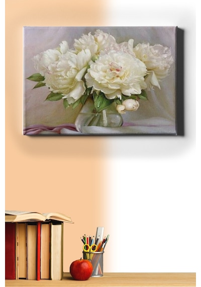 Webstyle Sayılarla Boyama Seti Kasnaklı Beyaz Güller 40 X 50 Cm