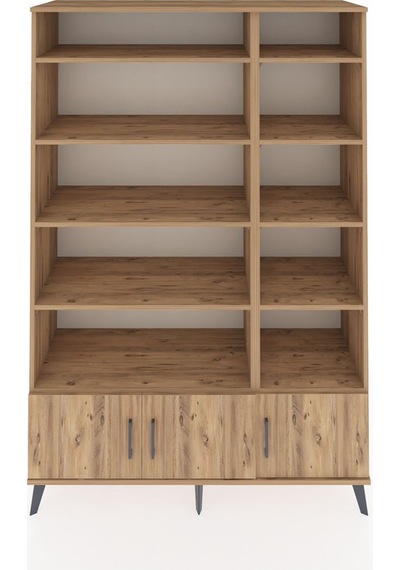 Hyperion Dolap 10 Raflı 3 Kapaklı 132x44x195 Çam-çam/çam Çam