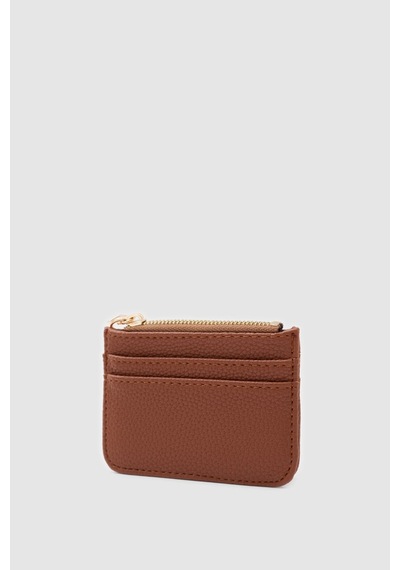Shule Bags Nook Fermuarlı Charm Kartlık Camel