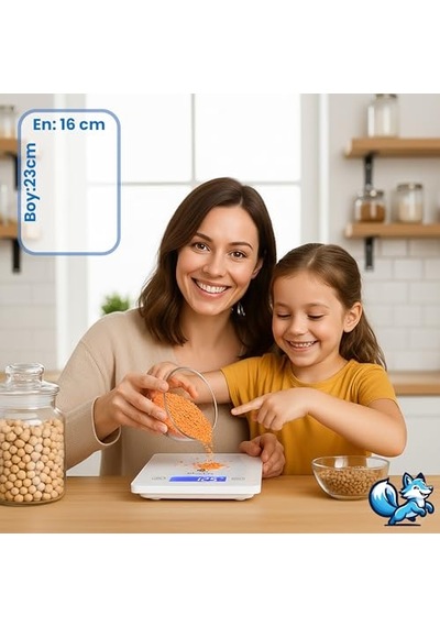 Bluefox Topaz Premium Dijital Mutfak Tartısı 10kg Temperli Beyaz Cam, Geniş Lcd Ekran, Yüksek Hassasiyet Sensör Şık Ve Dayanıklı Tasarım Geniş Yüzey 23x16cm