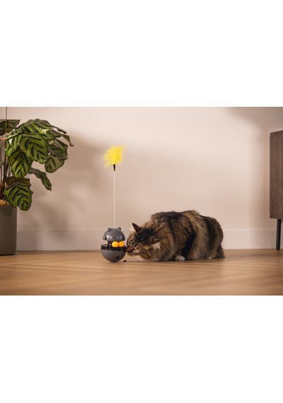 Hnrlıshp Beeztees Kedi Oyuncağı, Hacıyatmaz, İçinde Top, Ucunda Tüy, 10x10x42cm
