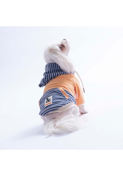 Somon Sera Stripe Köpek Hoodie Köpek Sweat Köpek Kıyafeti Kedi Kıyafeti