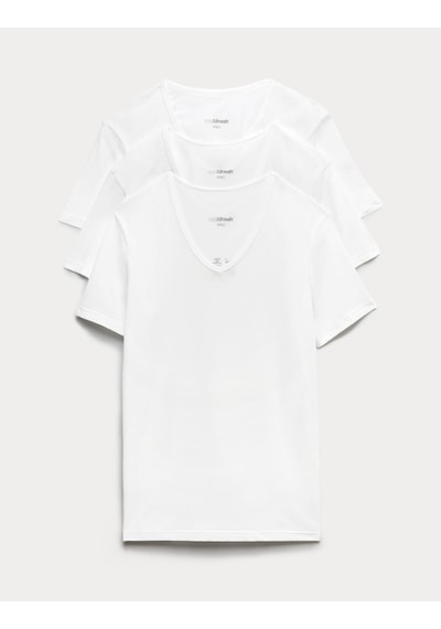 Marks & Spencer 3'lü Cool&fresh Kısa Kollu Atlet Seti T14004503ı Beyaz