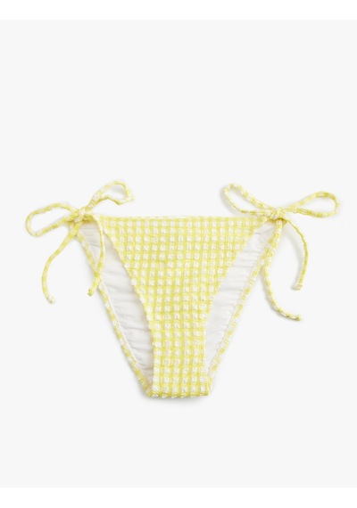 Koton İpli Pötikareli Bikini Altı Sarı Ekose 5sak00214mm Sarı Ekoseli