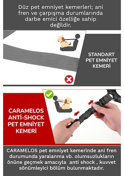 Caramelos Evcil Hayvan Araç Emniyet Kemeri Köpek Oto Kemeri Araba Oto Aksesuar Kedi Köpek Emniyet Kemeri Kırmızı-t
