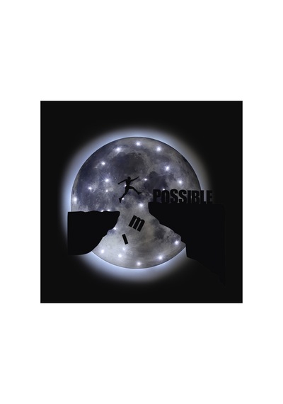 Kişiselleştirilebilir Ledli Işıklı Epoksi Cam Katmanlı Tablo Possible Dolunay Gri - 738183435 Gri