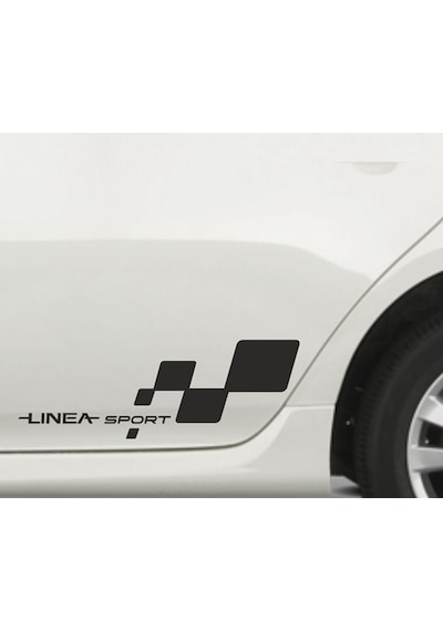 Oto Sticker Bayraklı Fiat Linea Yan Kapı Araba Stickeri Seti.