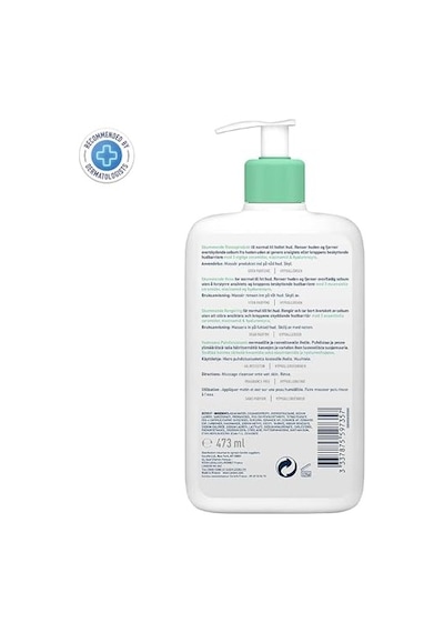 Cerave Normal Ve Yağlı Ciltler İçin Seramid İçerikli Köpüren Temizleyici Yüz Vücut 473 Ml