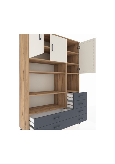 Hyperion Dolap 9 Raflı 6 Çekmeceli 3 Kapaklı 132x44x195 Çam-aytaşı/antrasit Aytası/antrasıt Hyperion Dolap 9 Raflı 6 Çekmeceli 3 Kapaklı 132x44x195 Çam-aytaşı/antrasit Aytası/antrasıt