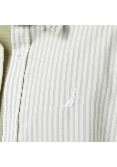 Nautica Regular Fit Çizgili Erkek Gömlek W65445t Yeşil