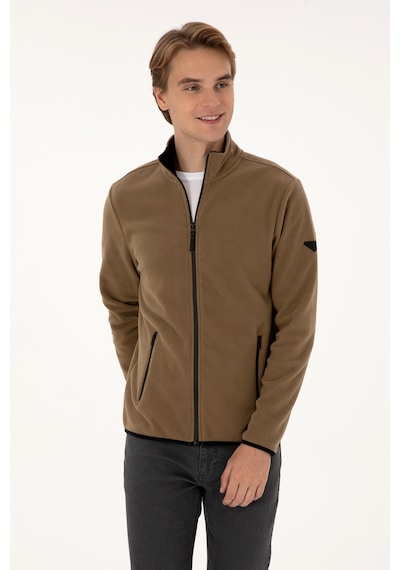 U.S. Polo Assn. Erkek Regular Fit Haki Polar Örme Hırka 50313779-VR027