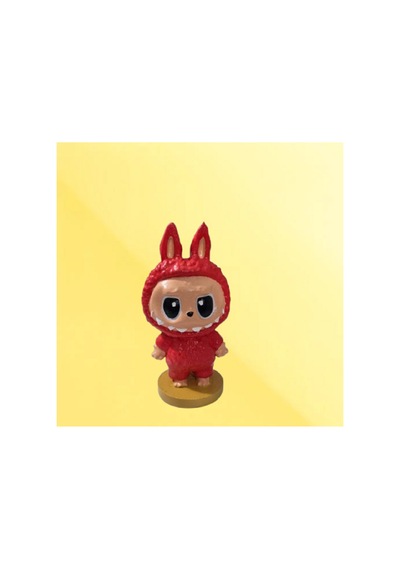 Dekoratif Labubu Biblo Figür-labubu 22 Cm Nar Çiçeği Rengi