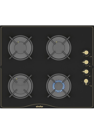 Simfer 8 Fonksiyon Retro Siyah Multi Turbo 2'li Ankastre Set (7349 Fırın + 3325 Ocak)