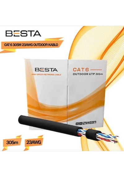 Besta Cat6 305 Metre Outdoor 23 Awg 305 M Ip Kamera Kablosu