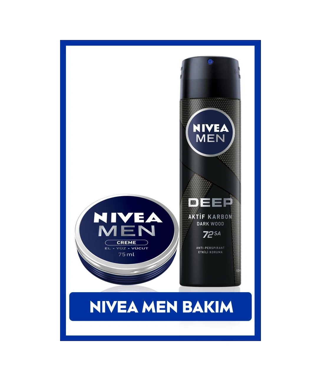 Men Erkek Sprey Deodorant Deep Dimension 150ml Ve Nemlendirici Erkek Bakım Kremi 75ml