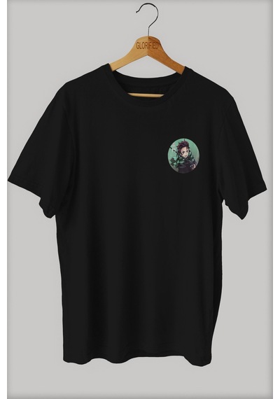 Noıssey -wed Nezuko Baskılı Oversize T-shirt Tişört Sokak Tarzı Siyah