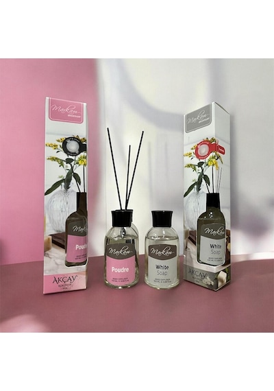Akçay Markam Çubuklu Oda Kokuları, Poudre 100 Ml Ve White Soap 100 Ml Çiçeksi - Pudralı