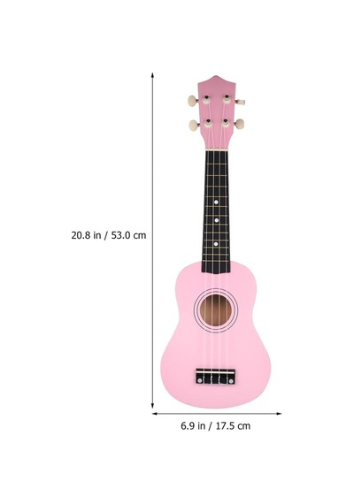 54 Cm Soprano Pembe Ukulele Kılıf Pena Askı Sticker