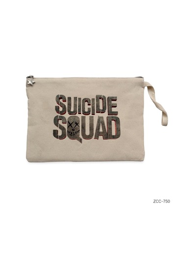 Suicide Squad Logo Krem Clutch Astarlı Cüzdan / El Çantası