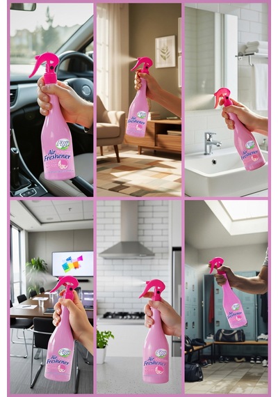 Fuji Pudra Oda Spreyi 400 Ml - 6'lı Eko Paket Air Freshener Neon Pudra Oda Kokusu