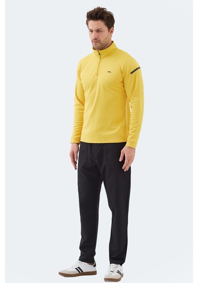 Slazenger Intımate I Erkek Dik Yaka Fermuarlı Sarı Sweatshırt Sarı