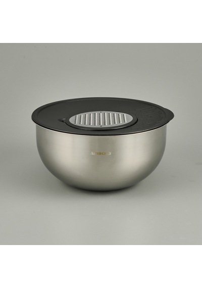 Satin 5 Parça Karıştırma Seti - Inox / Siyah - 4,6 Lt Renkli