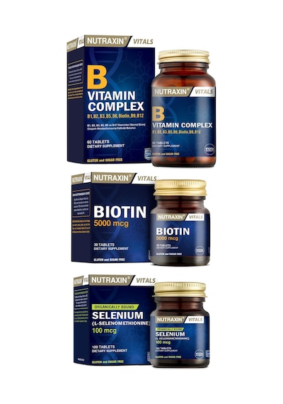 Nutraxin B Vitamin Complex 60 Tablet, Selenium 100 Mcg 100 Tablet