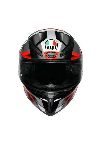 Agv Kask K1 S Fastlap Black Grey Red Kapalı Kask Renkli