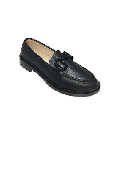 Comfort Shoes 235 Deri Trend Fashion Tokalı Kadın Babet Sıyah
