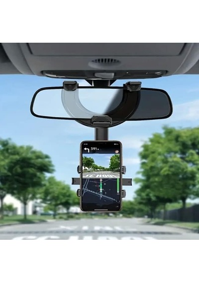 Araba Dikiz Aynası İçin Cep Telefonu Tutucu 360 Derece Dönebilen Ayarlanabilir Çok Fonksiyonlu Kolay Montaj 2 Mixed