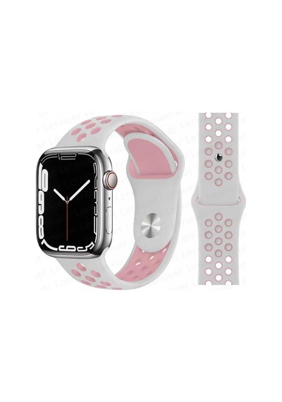 Apple Uyumlu  Watch  9-8-7-6-5-4-3-se / 38-40-41 Mm Delikli Silikon Spor Kordon
