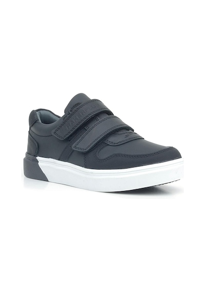 Rakerplus Hakiki Deri Siyah Beyaz Cırtlı Erkek Çocuk Sneaker Siyah