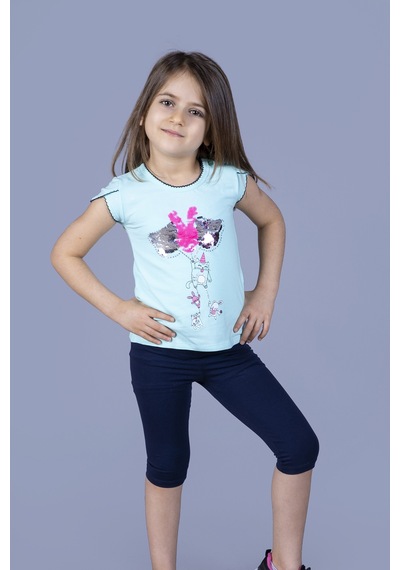 Toontoy Kids Toontoy Kız Çocuk Çevirmeli Pullu Takım Su Yeşili Toontoy Kids Toontoy Kız Çocuk Çevirmeli Pullu Takım Su Yeşili