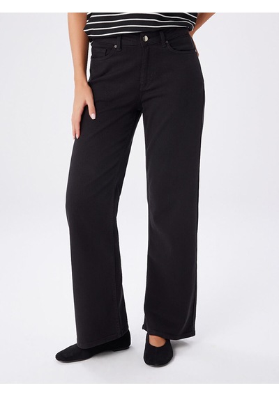 Faik Sönmez Wide Leg Fit Likralı Jean Pantolon W27jpn011 Uw27jpn01110 Siyah