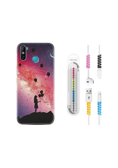 Infinix Smart 4 Kılıf Kablo Koruyuculu Flowers Cat 2 1349
