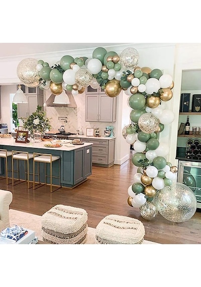 Deniz Kumu Pastel Ten Rengi Doğum Günü Ve Nişan Balon Zinciri Set