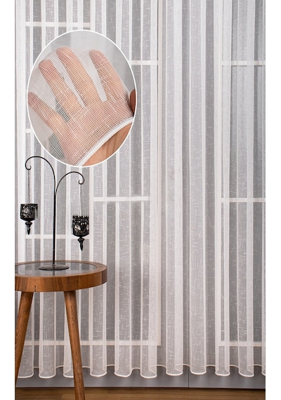 Evdepo Home Kullanıma Hazır Keten Tül Perde (540611657)