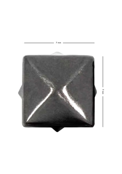 Süs Tırnaklı Platin Çakma Kare Piramit 7 Mm 20 Adet Metal Trok