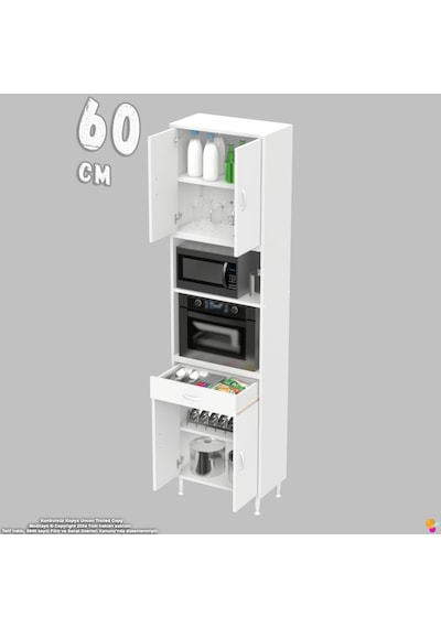 Modilayn Ece Fırın Bölmeli Kapaklı Çekmeceli Çok Amaçlı Dolap - Kahve Ve Mutfak Köşesi 60 Cm Beyaz Modilayn Ece Fırın Bölmeli Kapaklı Çekmeceli Çok Amaçlı Dolap - Kahve Ve Mutfak Köşesi 60 Cm Beyaz