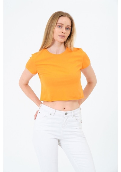 Kadın Kısa Kollu Oversize Crop Sari