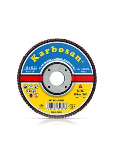 Karbosan 115 X 22 Aox 60 Kum Aluminyum Oksit Flap Disk 10 Adet