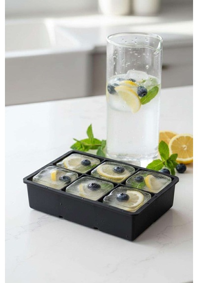 6 Hazneli Silikon Buz Kalıbı & Çok Amaçlı Buzluk Ve Dondurucu Organizeri 11x16 Cm Belirtilmemiş