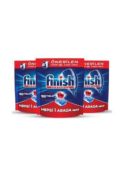 Finish Hepsi Bir Arada Max Bulaşık Makinesi Deterjanı 3 x 100 Tablet Finish Hepsi Bir Arada Max Bulaşık Makinesi Deterjanı 3 x 100 Tablet
